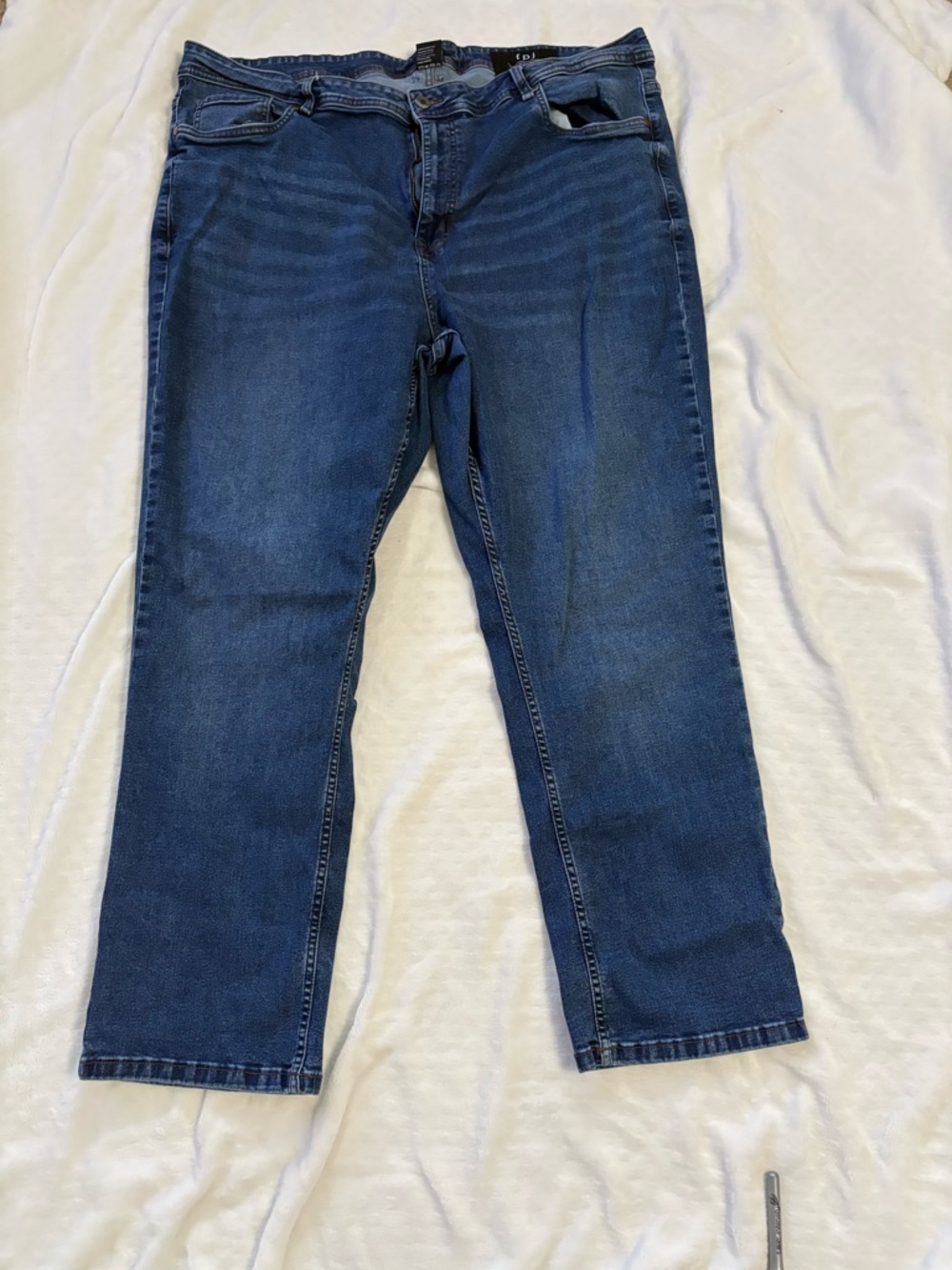 TPJ The Perfect Jean Thick Stretch Jeans Dark Blue Men's Size 46x32 Straight Leg